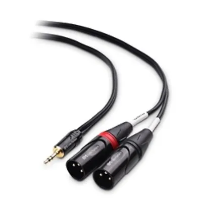 Dual XLR To 1/8 Stereo AUX Cable Double XLR Male Y Splitter Cord To 3.5mm TRS • £12.89