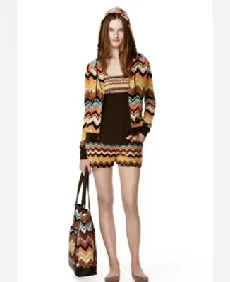 Missoni For Target Hoodie Sweater Womens Long Sleeve Full Zip Tribal Knit Sz M • $39.99