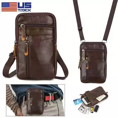 Mens Small Cell Phone Purse Handbag Case Shoulder Bag Wallet Cross-body Pouch • $11.49