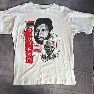 Vintage Mandela  Man Of Principle  Single Stitch T-Shirt • $60