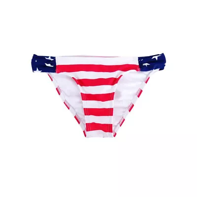 £1.91 • Buy California Waves Ruched Stars-and-Stripes Hipster Bikini Bottom Multicolor XL
