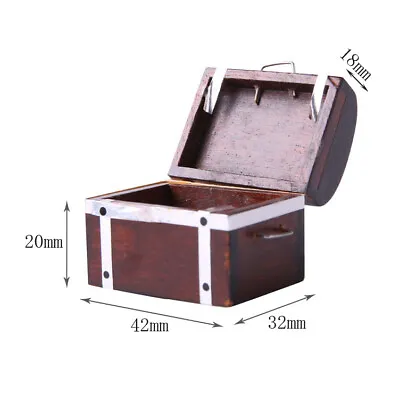 Dollhouse Miniature 1/12 Scale Wooden Vintage Silver Side Luggage Box Accessorie • $8.79