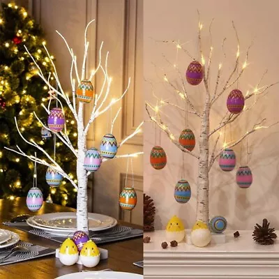 Easter Birch Tree Decorations With Light Up Warm White Twig Tree Light Decor New • $24.25