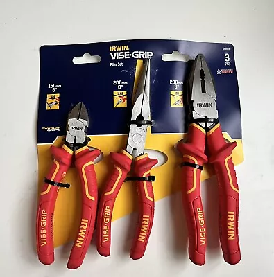 Irwin Vise-Grip Vde Pliers Set 3 Piece VIS10505519 • £36