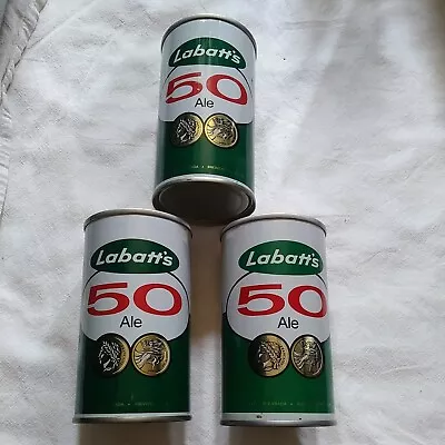 3 LABATT'S 50 ALE EMPTY Beer Cans Straight Steel VINTAGE Canada • $5.99