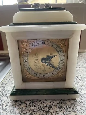 Vintage  Elliott 8 Day Cream/green Onyx  Mantle Carriage Clock • $149.35