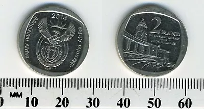 South Africa 2014 - 2 Rand Nickel Plated Copper Coin - 100th Ann. Union Building • $1