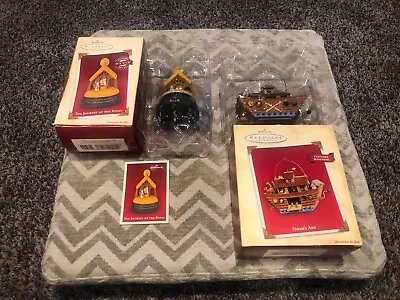 LOT 2 HALLMARK KEEPSAKE ORNAMENTS THE JOURNEY OF THE KINGS And NOAH'S ARK • $18.99