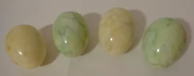 Easter Egg Figure Polished Marble Soapstone Yellow Green Basket Nest Filler • $22