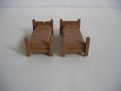 S/2 Marx Toys Western Town Pklayset Bunk Beds Single Beds 1960s Vintage • $21.44