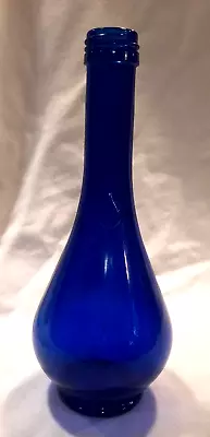 Cobalt Blue Glass Acqua Della Madonna Bottle Made In Italy 8 1/2  Tall 350 Mm • $17.50