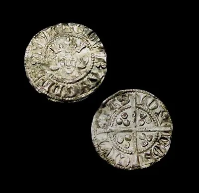 W971: A+ Edward 1st Medieval Long Cross Hammered Silver London Penny • £69