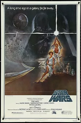 Star Wars IV A New Hope Style A By Tom Jung 1sh Folded Theatrical Movie Poster • $975