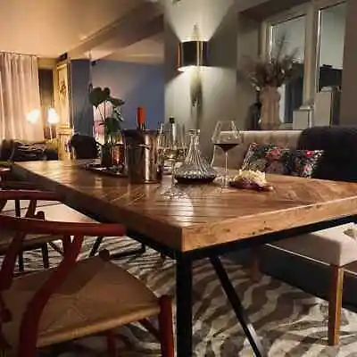 £307.22 • Buy Its-coming-home Rustic Industrial Dining Table Choice Of Steel Legs Handmade UK