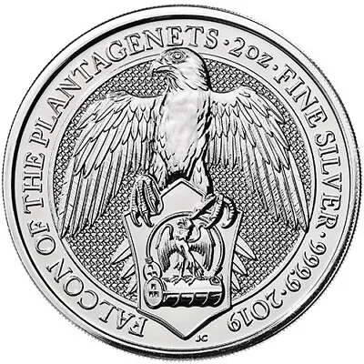 2019 2 Oz British Silver Queen's Beast Falcon Coin • $72.97