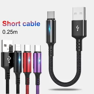 1Pcs USB To Type C Charger Cable Short Data Cable Fast Charging Lead Data Cord ~ • $1.50