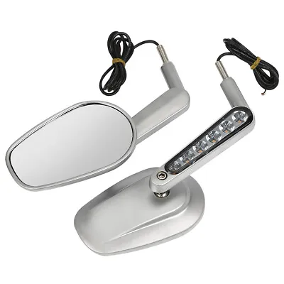 Fit For Harley Muscle V-Rod VRSCF 2009-2017 Rear View Mirrors LED Turn Signal • $48.99