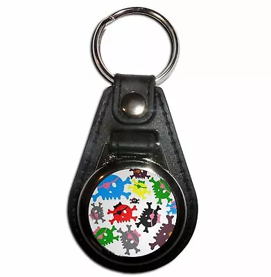 £4.99 • Buy Skull Bow Pattern 3 - Plastic Medallion Key Ring Colour Choice New