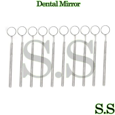 12 Pcs Dental Mouth Mirror #5 W/Handle Dental Instrument • $12.99