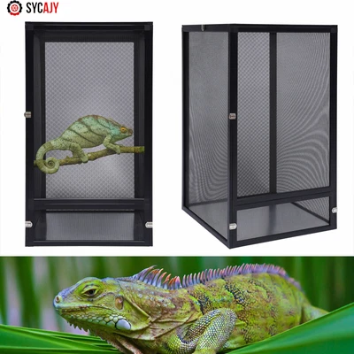 $80 • Buy Large Capacity Reptile Breeding Cage Aluminum Alloy Chameleon Cage Ventilation