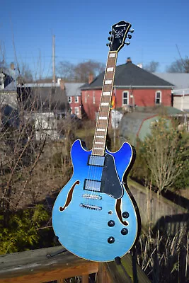 2022 Ibanez Artcore Hollow Body - Azure Blue Gradation - AS73FM - OHSC • $389