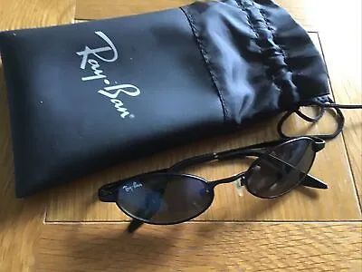 Ray Ban Vintage Oval Black Sunglasses RARE • £55