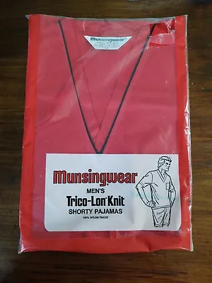 Vtg Munsingwear TricoLon Knit Red 2 Piece Pajama Short Set USA Men's Sz S • $29.99