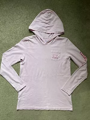 Girls Vineyard Vines Size L 14 Pink Long Sleeve Hooded Wale Shirt • $13.99