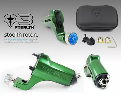 STEALTH Ver. 3 Rotary Tattoo Machine Motor Liner Shader Bearings RCA Case GREEN • $123.99