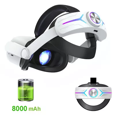 $79.95 • Buy For Meta Oculus Quest 2 VR With 8000mAh Battery Elite Head Strap Band Adjustable