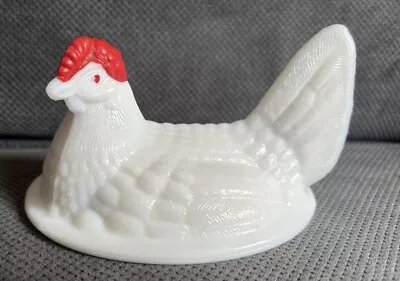 Vintage Westmoreland White Milk Glass Chicken Hen On Nest Replacement Lid 5  • $17.95