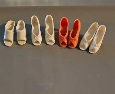 Vintage Mego Doll Shoe Lot 4 Pairs Open Toe Heels Pumps Cher Farrah Ect. • $15