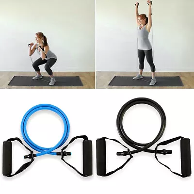 Pull Resistance Band With Handle Fitness Elastic Rope Exercise Band Workout ฅ • $16.29