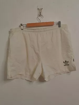 Adidas Shorts Mens Size Medium White Embroidered Drawstring 90s Y2k Running • $25