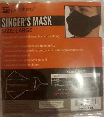 Protec Singer's Face Mask Model A345 Size Large • $9.99