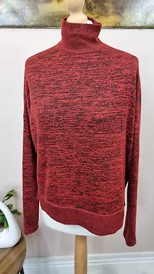 Rag And Bone Marl Red High Neck Thin Knit Top Pullover Size Small • £4.99