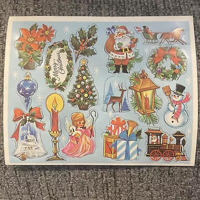 Vintage Sheet Gummed Christmas Sticker Seals Unused Sheet Of 16 Stamps • $8.99
