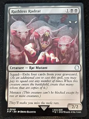 MTG - Ruthless Radrat - Universe Beyond: Fallout - Pack Fresh!! • $1.97