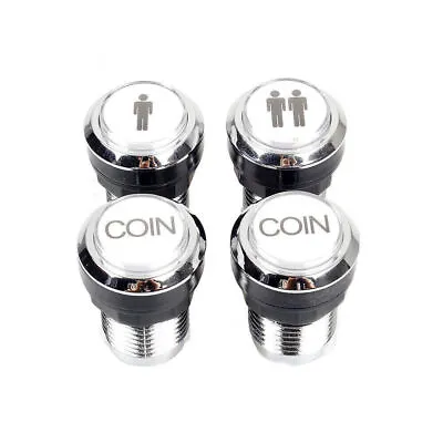 Arcade JAMMA Buttons Chrome Silver Plated 5V / 12V LED Illuminated Push Button • £11.88