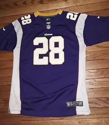 Minnesota Vikings NFL #28 Peterson Football Jersey. Size XL (18/20) Youth Boys • $8