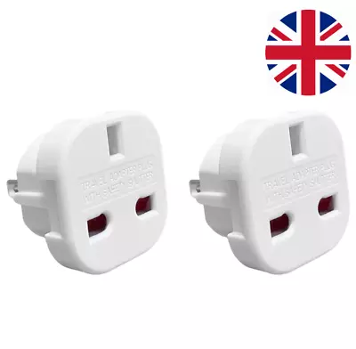 UK To US Plug Adaptor Flat Travel Adapter For USA Canada Mexico Thailand 2 Pack • £7.55