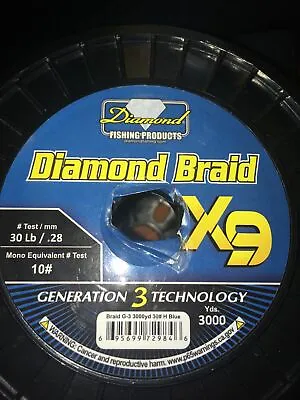 Momoi Diamond X9 Braid 30 Lb 300 Yards Blue • $29.99