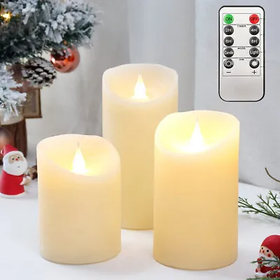 £13.95 • Buy LED Flameless Candle Battery Wax Candle Pillar 3D Effect Flickering Candle Light