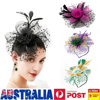 $11.97 • Buy Women Fascinators Tea Party Wedding Pearl Feather Fascinator Hat Headband Clip