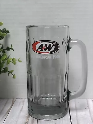 Vintage A&W Logo All American Food Large Heavy Glass AW Root Beer Mug 7   16 Oz • $9.99