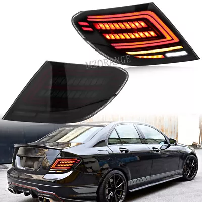Smoked Dynamic LED Rear Tail Light Brake Lamp For 07-13 Mercedes C-Class W204 • $378.86