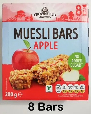 (8 X 25g) Apple Muesli Bars Breakfast Snack Cereal Bar Vegan No Added Sugar • £7.99