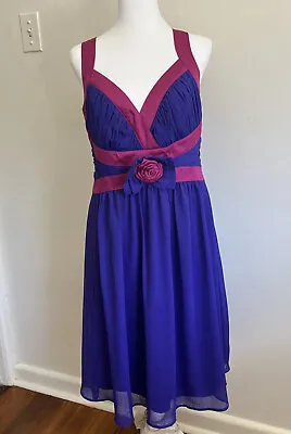 $23.99 • Buy DIANA FERRARI Lilac & Purple Fit & Flare Event Size 12 Dress Ruched Bust