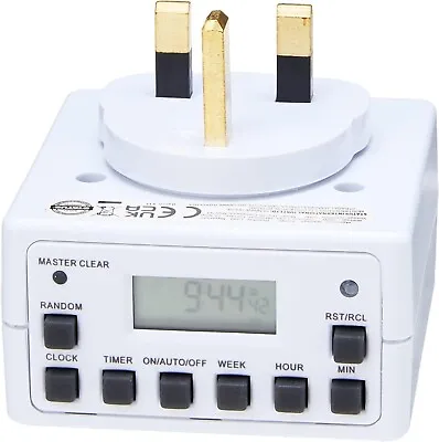 STATUS Timer Switch | 7 Day Digital Timer Light Switch | White UK Plug | S7DDT3 • £10.90