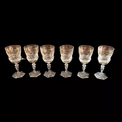 Vintage Wine Glasses Footed Bottom 6 Elegant Stemware Barware • $65